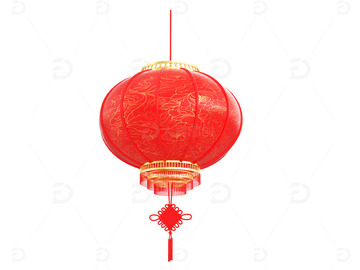 C4D灯笼传统中国风灯笼中国结