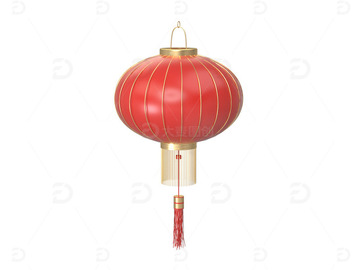 C4D红色灯笼3d元素