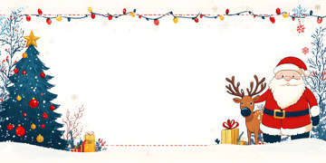圣诞树彩灯边框
