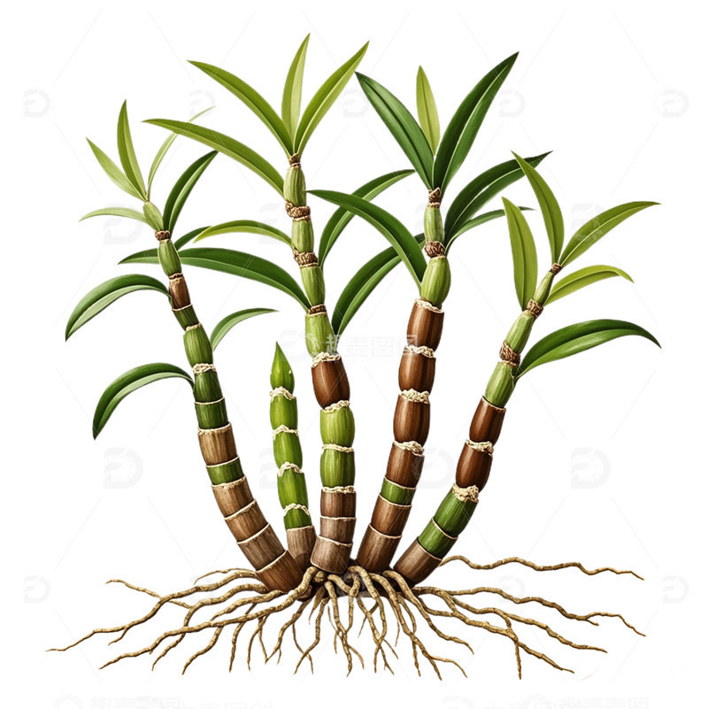 高清大图下载【趣麦麦图】手绘中草药铁皮石斛