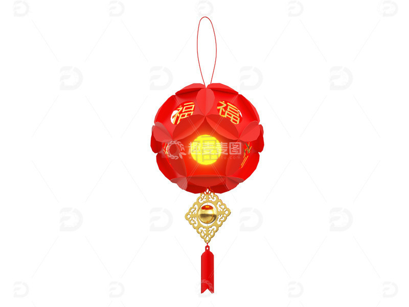 源文件下载【趣麦麦图】C4D灯笼传统中国风纸盒灯笼