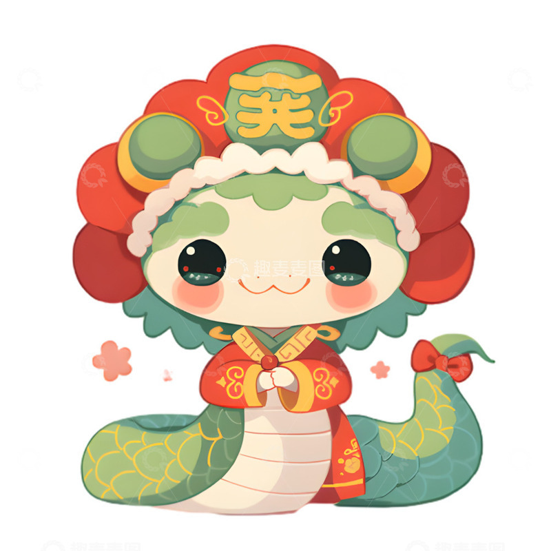 高清大图下载【趣麦麦图】卡通新年蛇形象