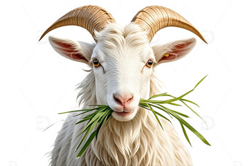 可爱吃草的山羊