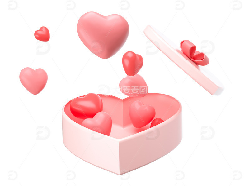 源文件下载【趣麦麦图】C4D爱心礼盒
