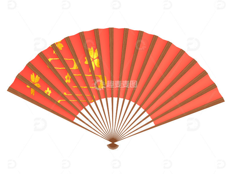 源文件下载【趣麦麦图】红色古典C4D新年元素金花祥