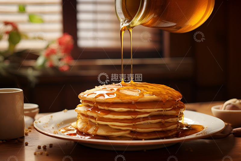 高清大图下载【趣麦麦图】淋上蜂蜜的面包