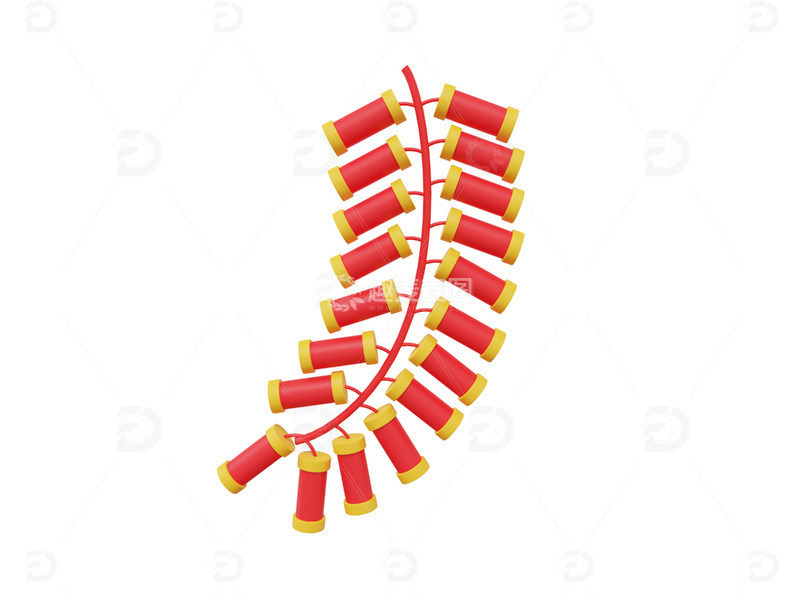 新年装饰鞭炮一挂鞭炮春节