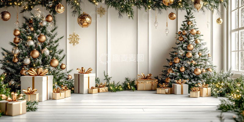 高清大图下载【趣麦麦图】圣诞节室内背景