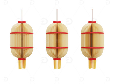 剪纸春节物品剪纸圆柱灯笼