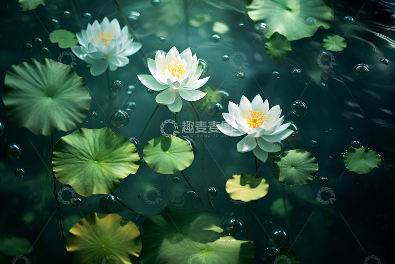 高清大图下载【趣麦麦图】夏季荷塘夜色