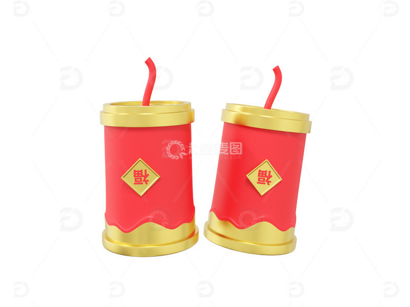 新年装饰元素红色喜庆