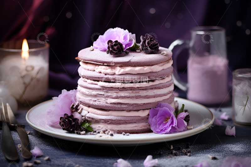 高清大图下载【趣麦麦图】香芋千层蛋糕