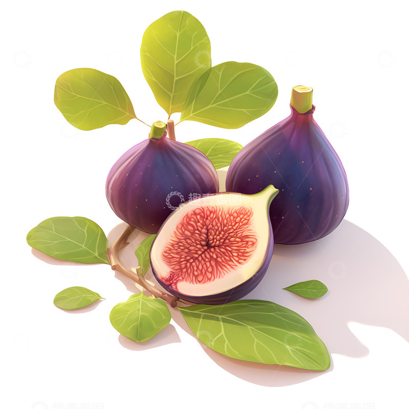 高清大图下载【趣麦麦图】卡通简约新鲜无花果
