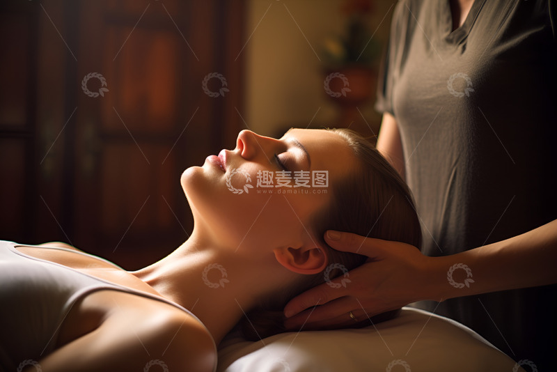 高清大图下载【趣麦麦图】按摩头部的女士