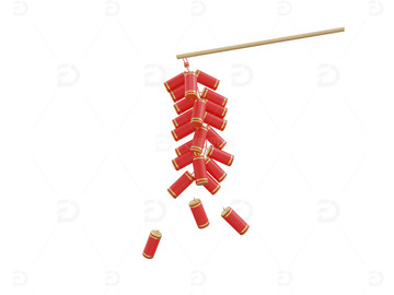 鞭炮红色喜庆装饰一串鞭炮