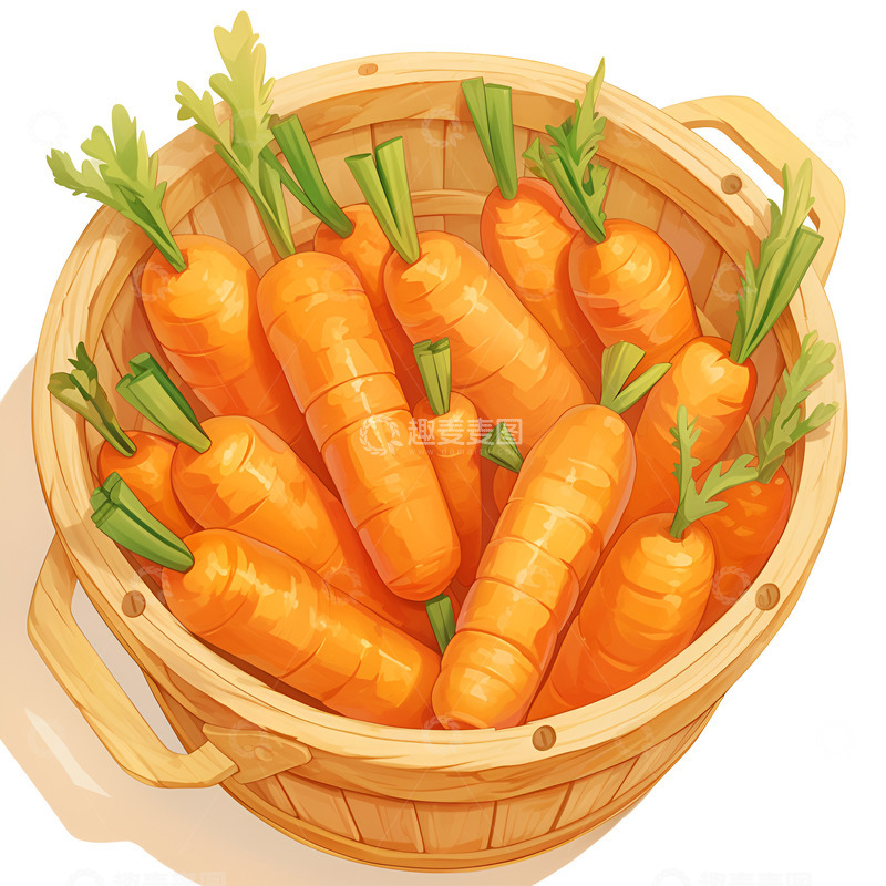 高清大图下载【趣麦麦图】卡通一筐胡萝卜