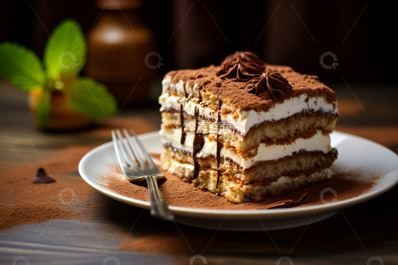 高清大图下载【趣麦麦图】一盘巧克力千层蛋糕