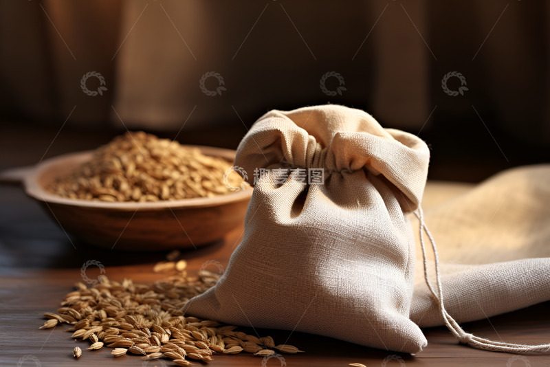 高清大图下载【趣麦麦图】一袋子麦子粒