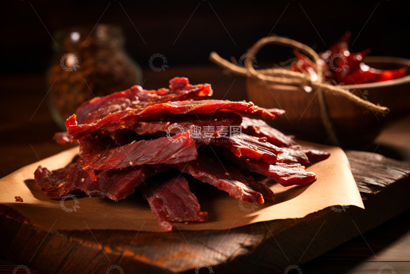高清大图下载【趣麦麦图】香辣味的牛肉干