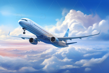 飞机飞在天空中