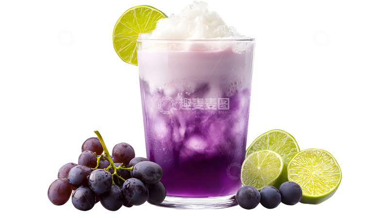 高清大图下载【趣麦麦图】紫色葡萄果茶清爽特饮