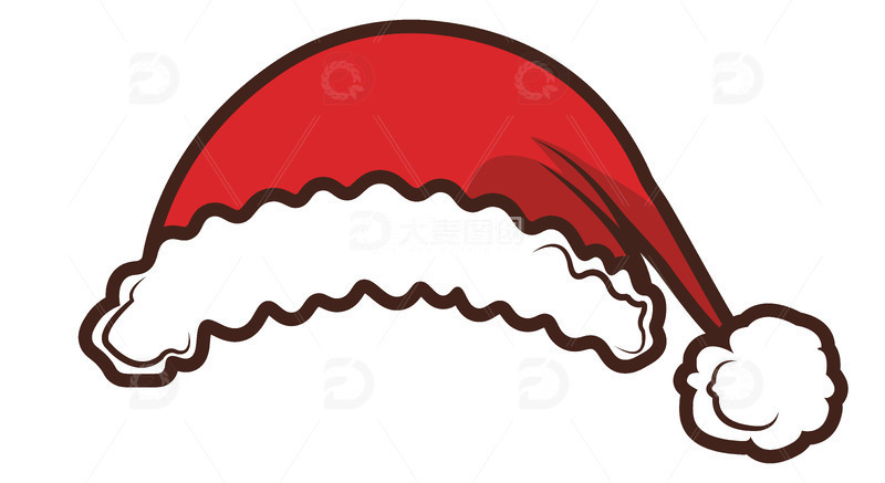 高清大图下载【趣麦麦图】免扣圣诞帽红色