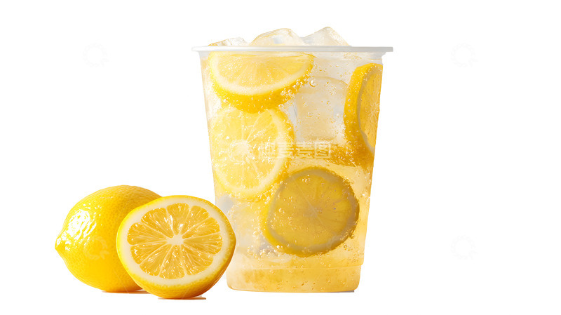 高清大图下载【趣麦麦图】柠檬冰茶带柠檬片装饰