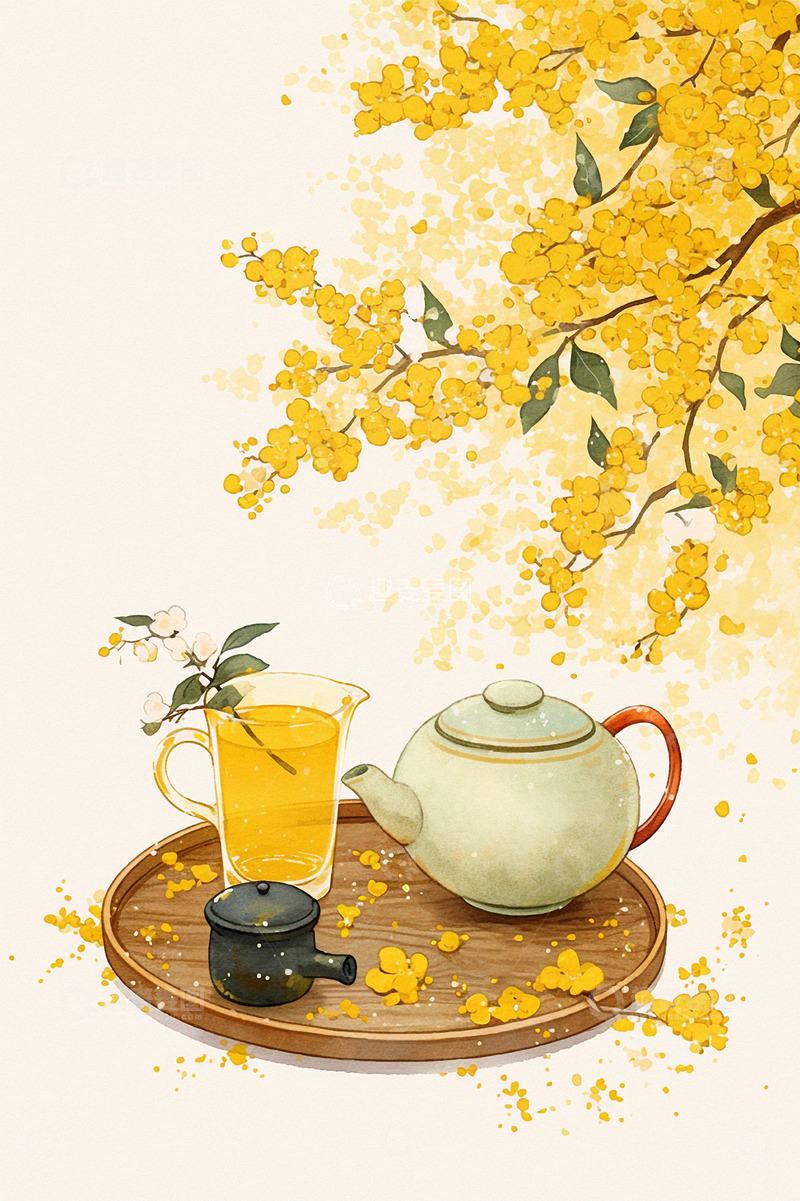 高清大图下载【趣麦麦图】秋天茶艺艺术背景