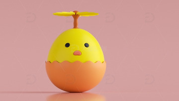 C4D卡通鸡蛋建模模型