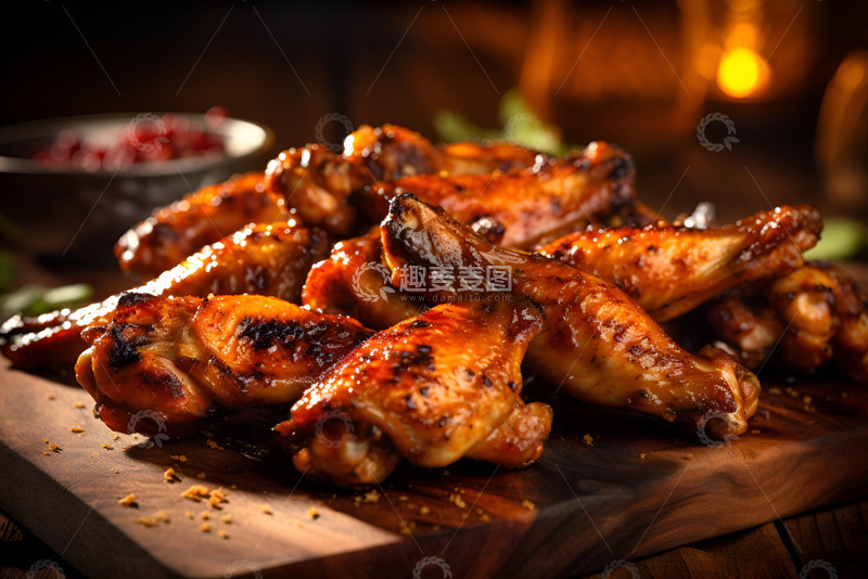 高清大图下载【趣麦麦图】美味的烤鸡翅