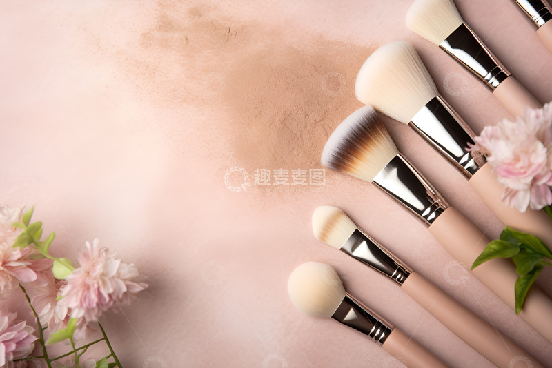 高清大图下载【趣麦麦图】化妆刷放在桌面上