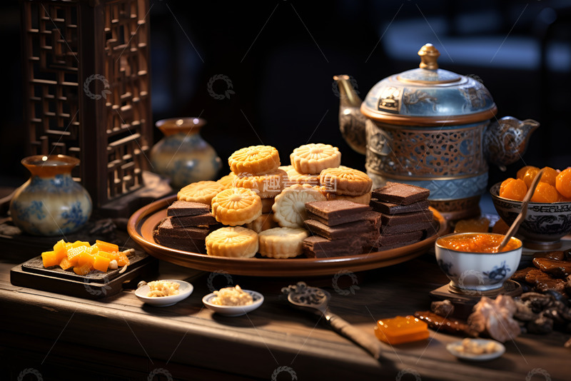 高清大图下载【趣麦麦图】一盘中式点心