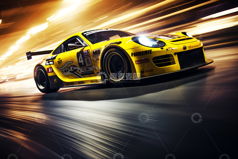 高清大图下载【趣麦麦图】疾驰在路上的赛车