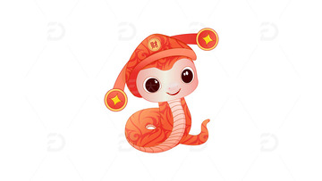 蛇卡通喜庆3D元素蛇年快乐