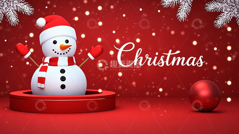 高清大图下载【趣麦麦图】红色圣诞节喜庆背景