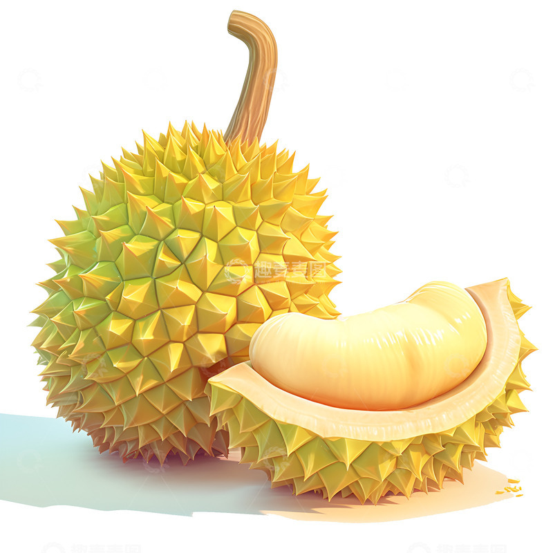 高清大图下载【趣麦麦图】卡通简约榴莲