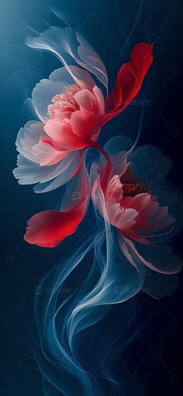 牡丹花背景元素