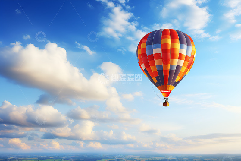 高清大图下载【趣麦麦图】天空中飞翔的热气球