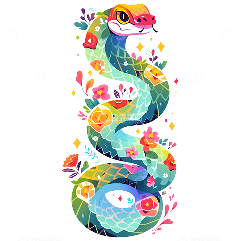 2025蛇年生肖花纹纹样