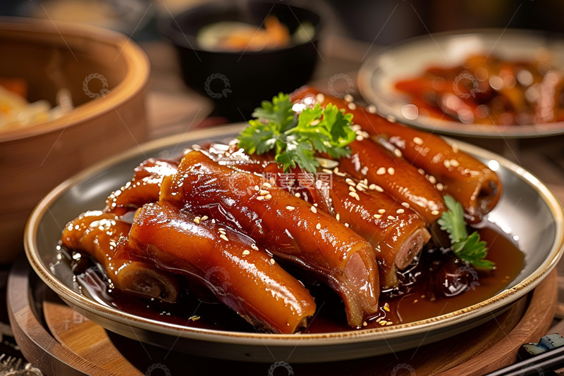 高清大图下载【趣麦麦图】一盘美味的卤猪尾