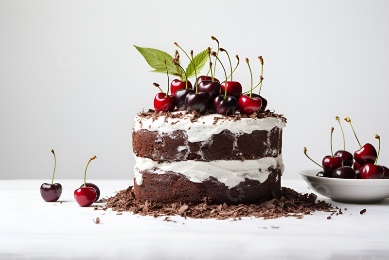 高清大图下载【趣麦麦图】奶油樱桃蛋糕