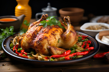 一只美味的椒盐烤鸡
