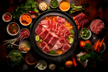 美味的牛肉火锅