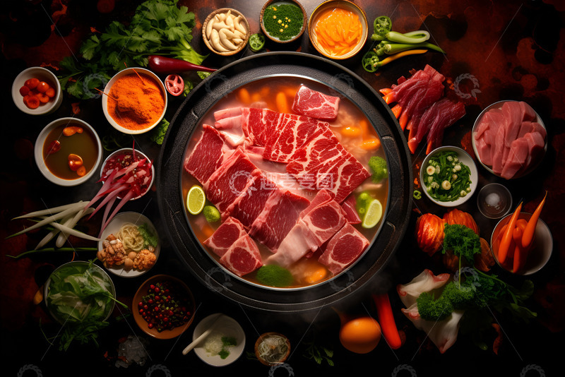 高清大图下载【趣麦麦图】美味的牛肉火锅