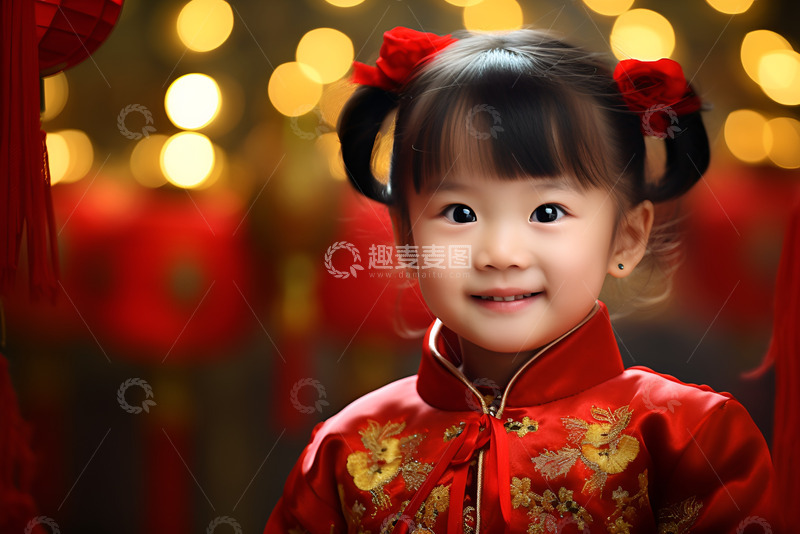 高清大图下载【趣麦麦图】拜年的可爱中国小孩