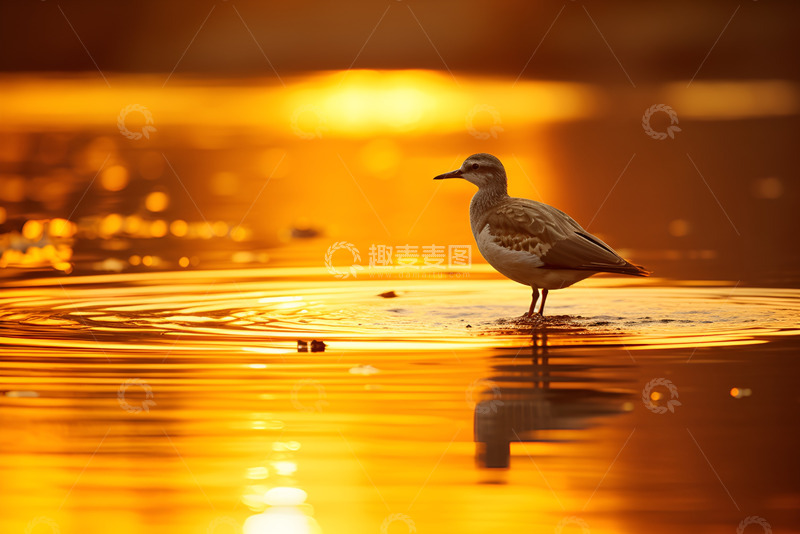 高清大图下载【趣麦麦图】一只站在水面上的飞鸟