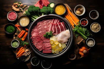 一盘生切牛肉摆盘