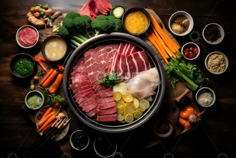 高清大图下载【趣麦麦图】一盘生切牛肉摆盘