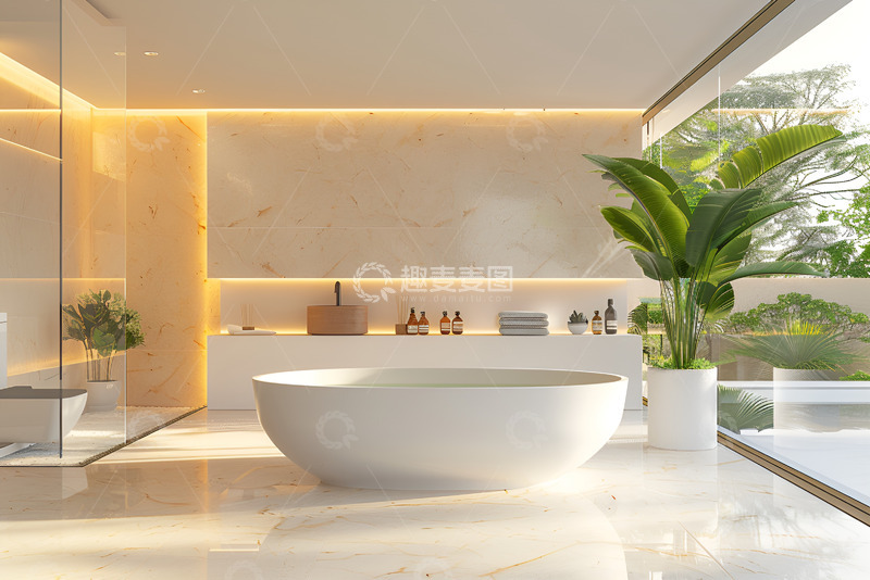 高清大图下载【趣麦麦图】现代家居室内浴缸