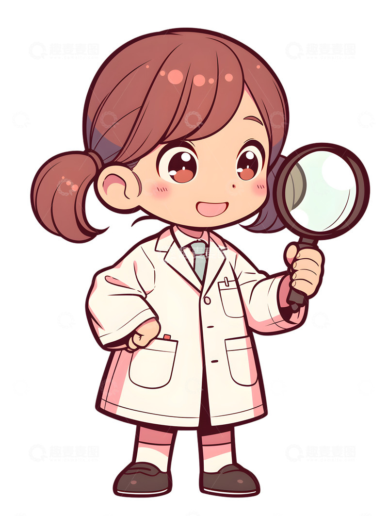 高清大图下载【趣麦麦图】医生拿着放大镜